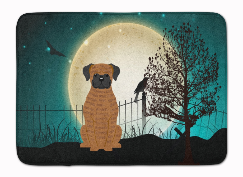 BB2307RUG Halloween Scary Brindle Boxer Machine Washable Memory Foam Mat