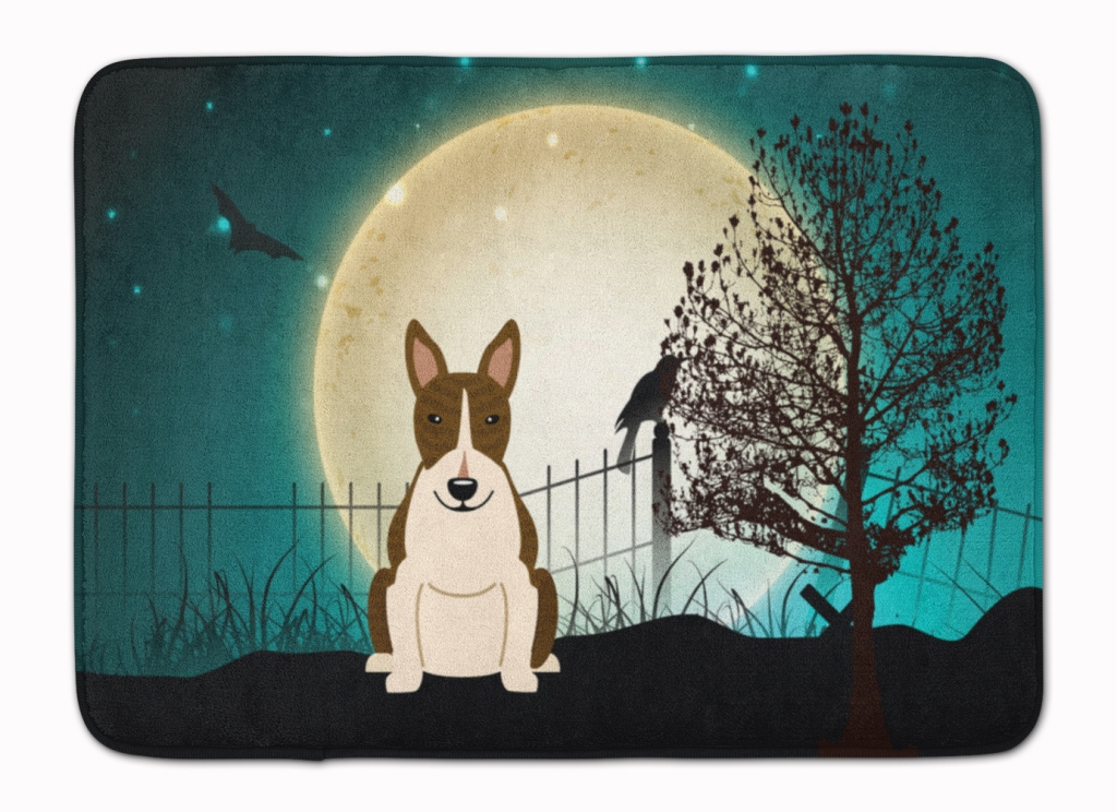 BB2326RUG Halloween Bull Terrier Dark Brindle Machine Washable Memory Foam Mat