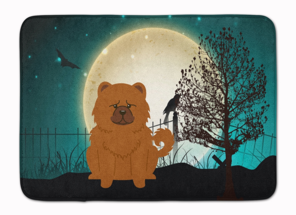 BB2332RUG Halloween Scary Chow Chow Red Machine Washable Memory Foam Mat