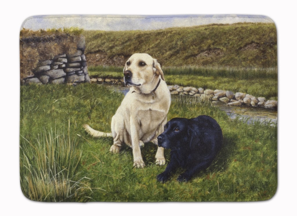 FRF0018RUG Yellow & Black Labradors Machine Washable Memory Foam Mat