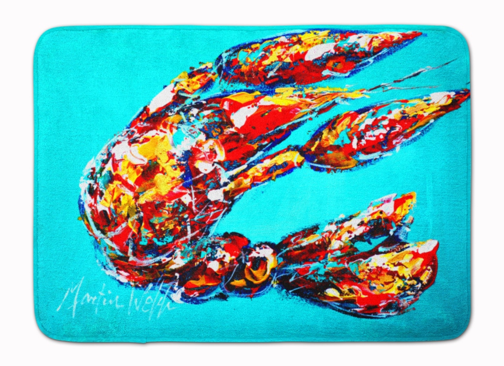 MW1161RUG Lucy the Crawfish in blue Machine Washable Memory Foam Mat