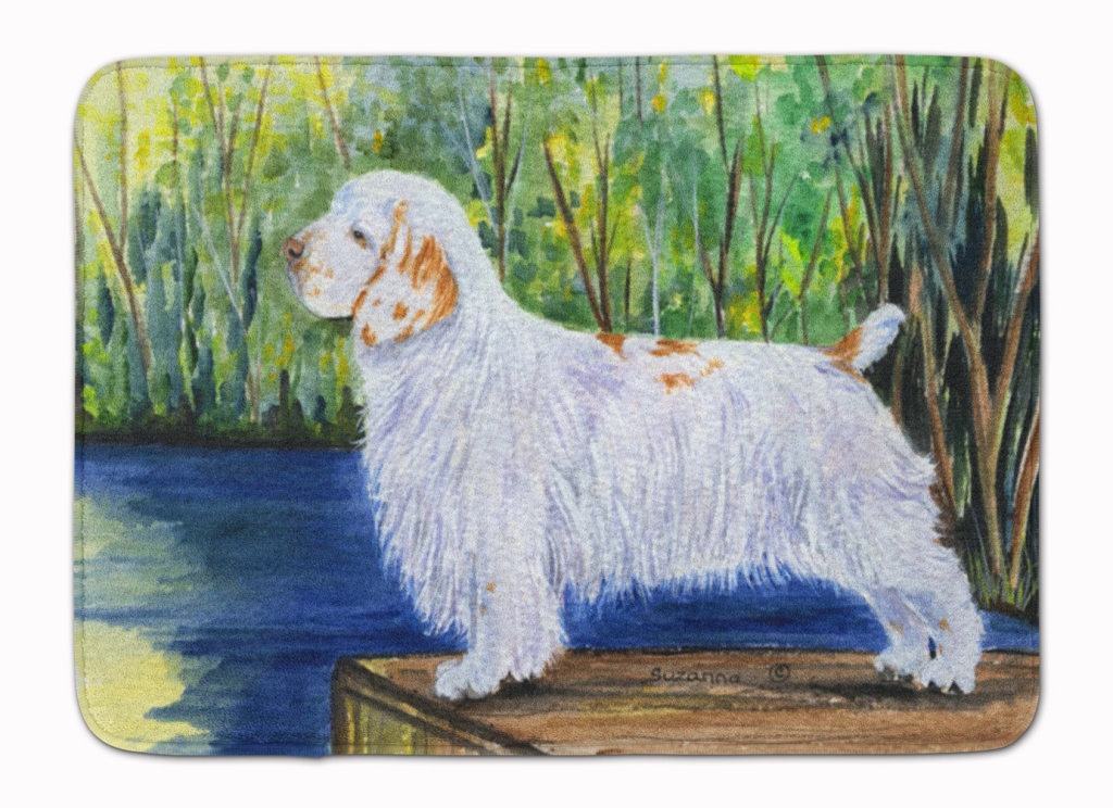 SS8261RUG Clumber Spaniel Machine Washable Memory Foam Mat