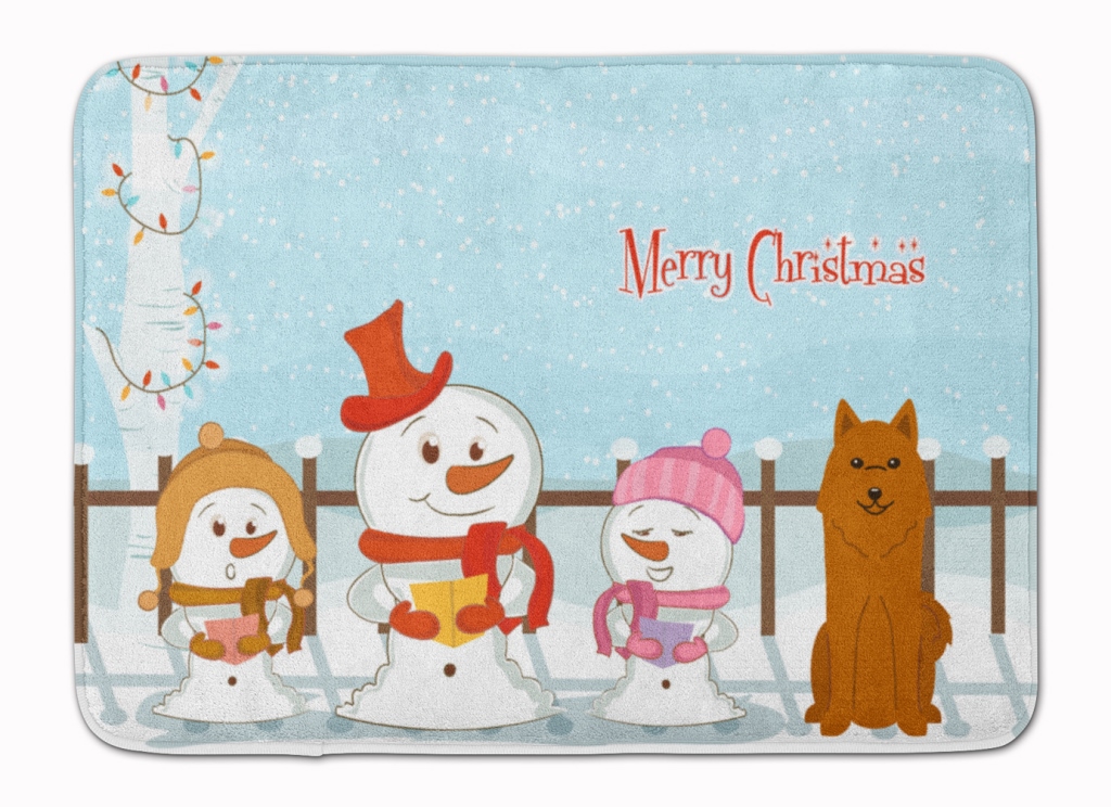 BB2353RUG Merry Christmas Karelian Bear Dog Machine Washable Memory Foam Mat