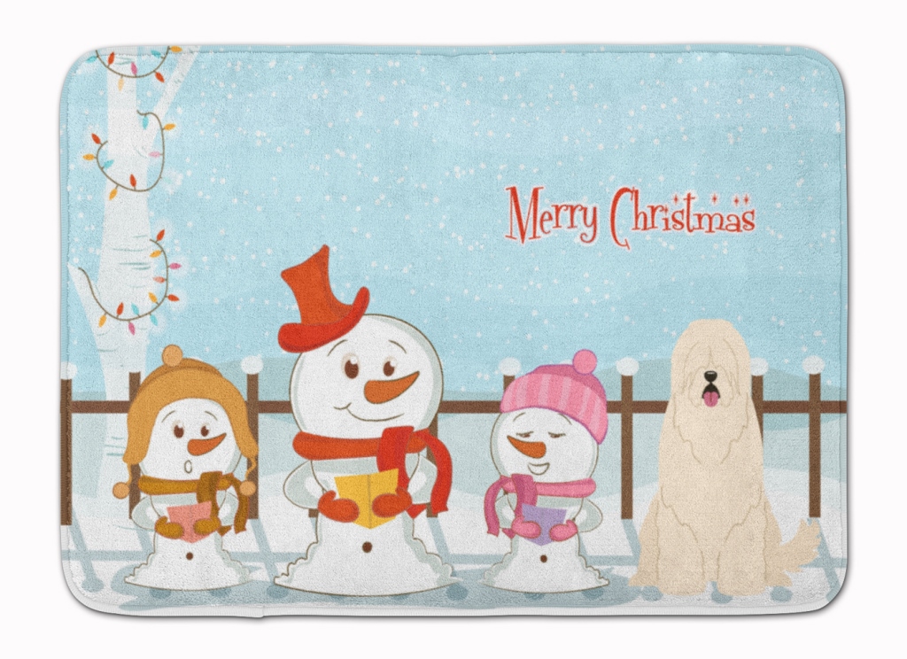 Merry Christmas South Russian Sheepdog Machine Washable Memory Foam Mat