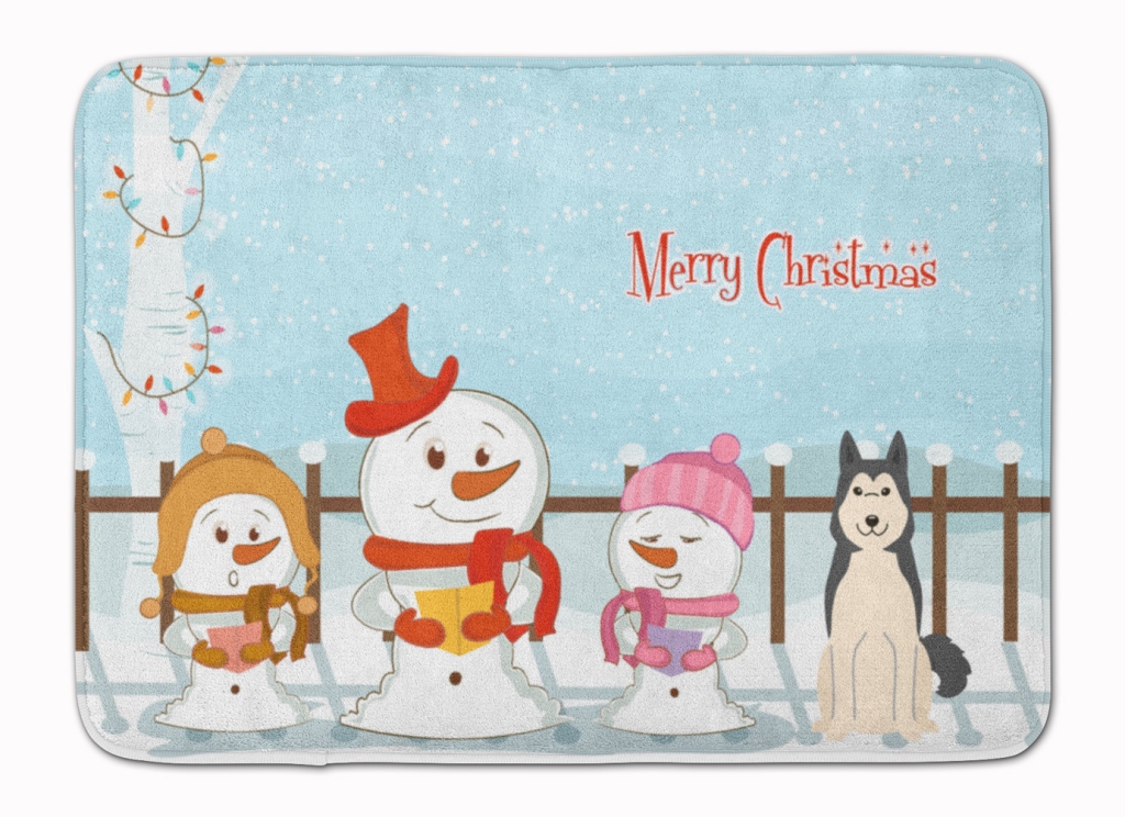 BB2356RUG Christmas West Siberian Laika Spitz Machine Washable Memory Foam Mat