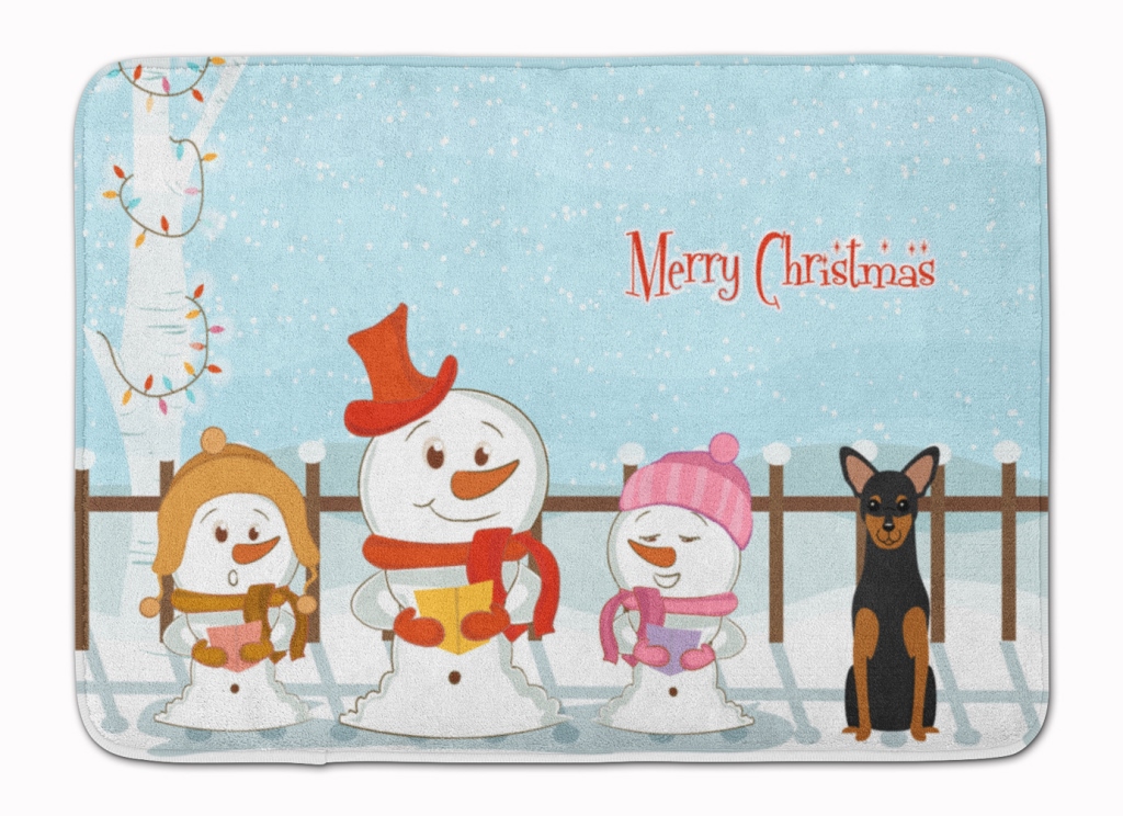 Christmas Carolers Manchester Terrier Machine Washable Memory Foam Mat