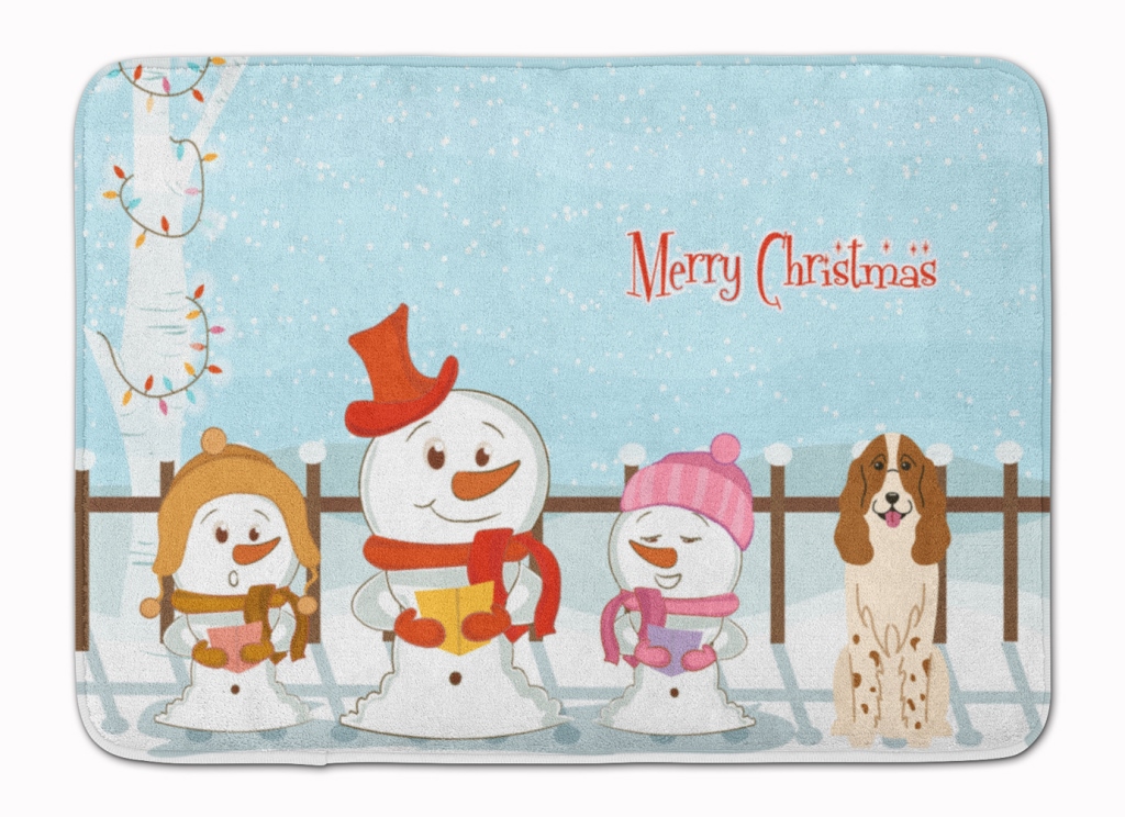 BB2362RUG Merry Christmas Russian Spaniel Machine Washable Memory Foam Mat