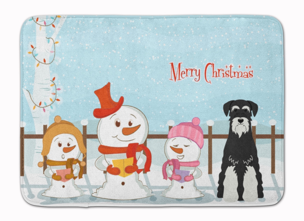 BB2364RUG Christmas Standard Schnauzer Machine Washable Memory Foam Mat