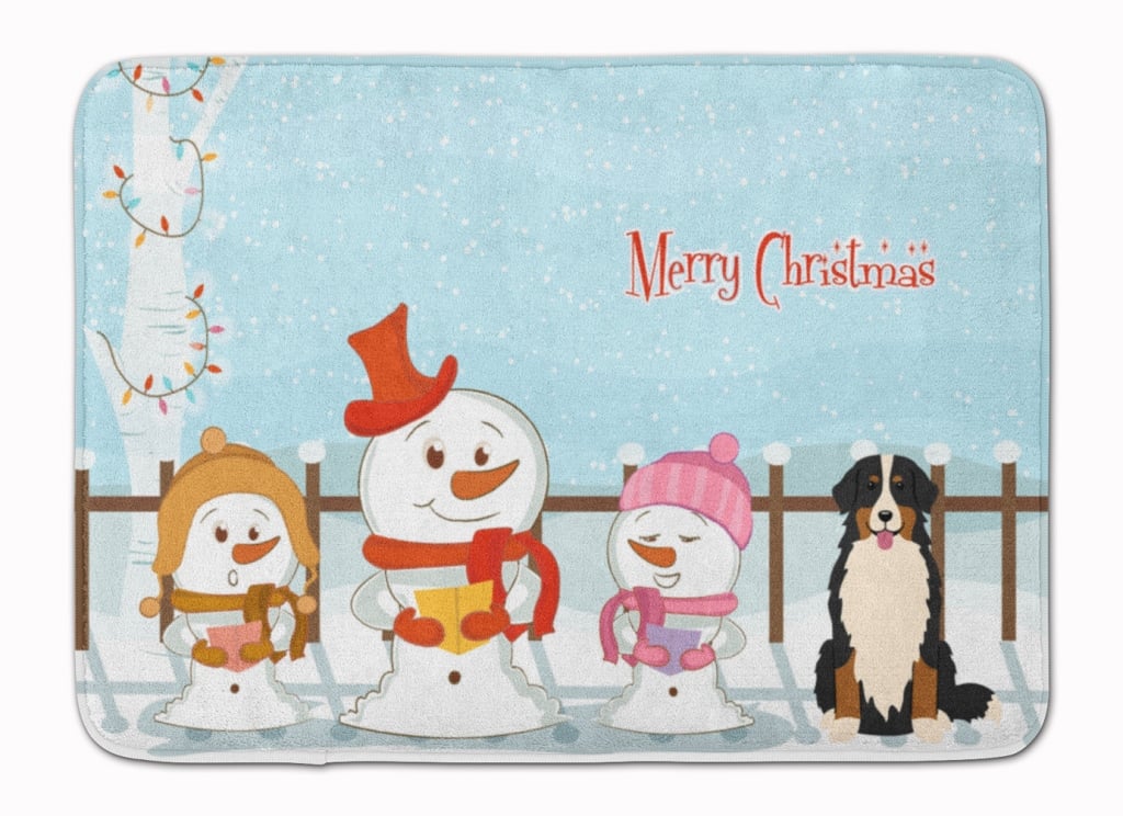 BB2367RUG Merry Christmas Bernese Mountain Dog Machine Washable Memory Foam Mat