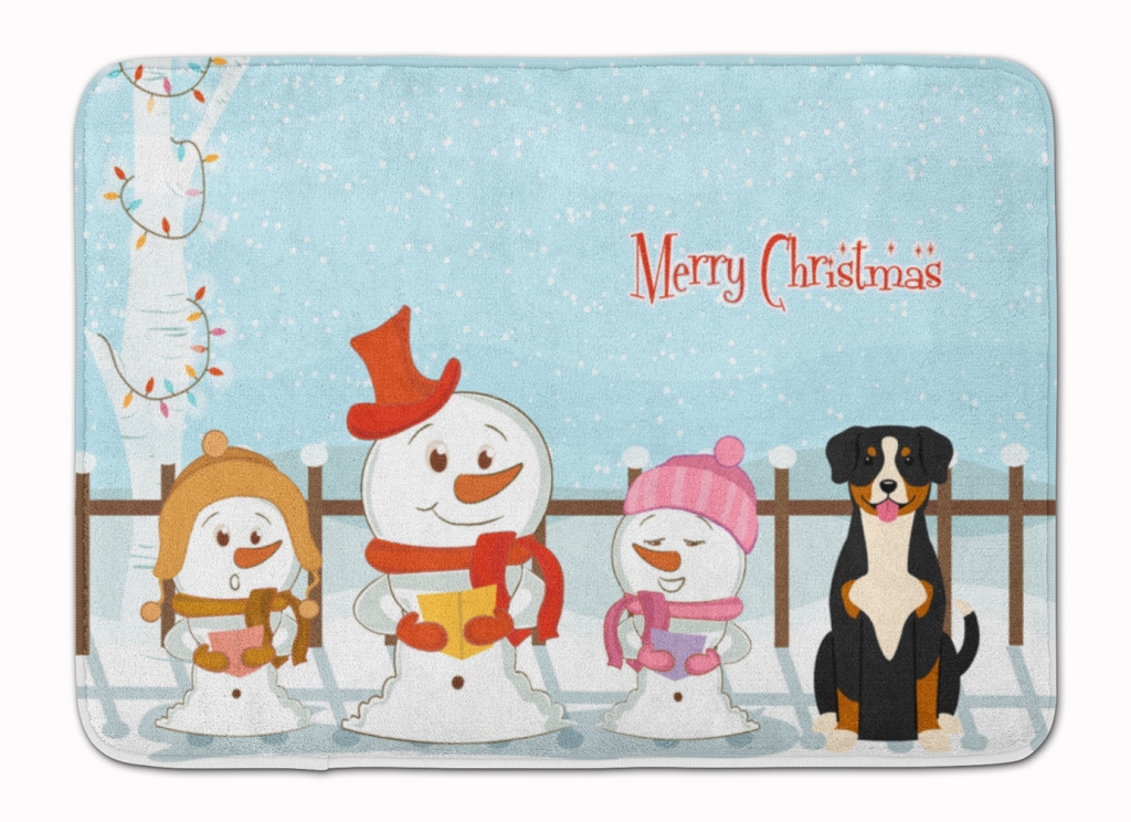 BB2369RUG Merry Christmas Carolers Entlebucher Machine Washable Memory Foam Mat