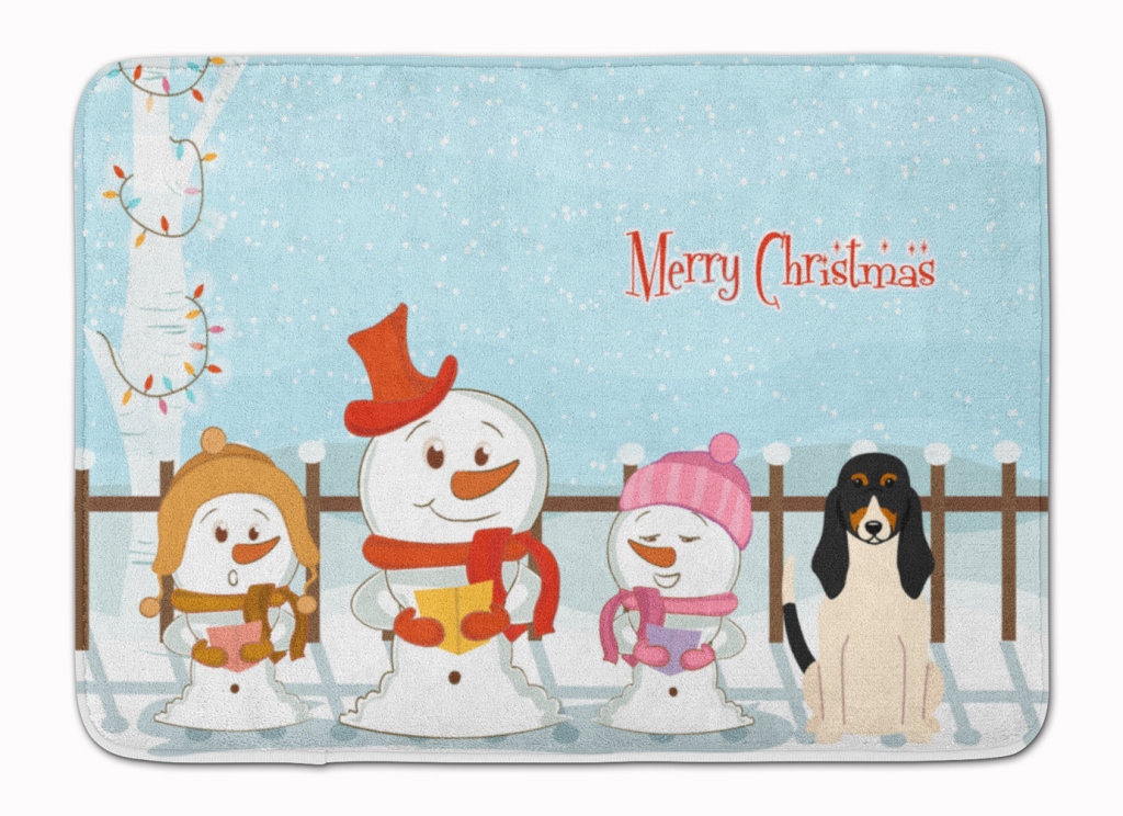 Merry Christmas Carolers Swiss Hound Machine Washable Memory Foam Mat