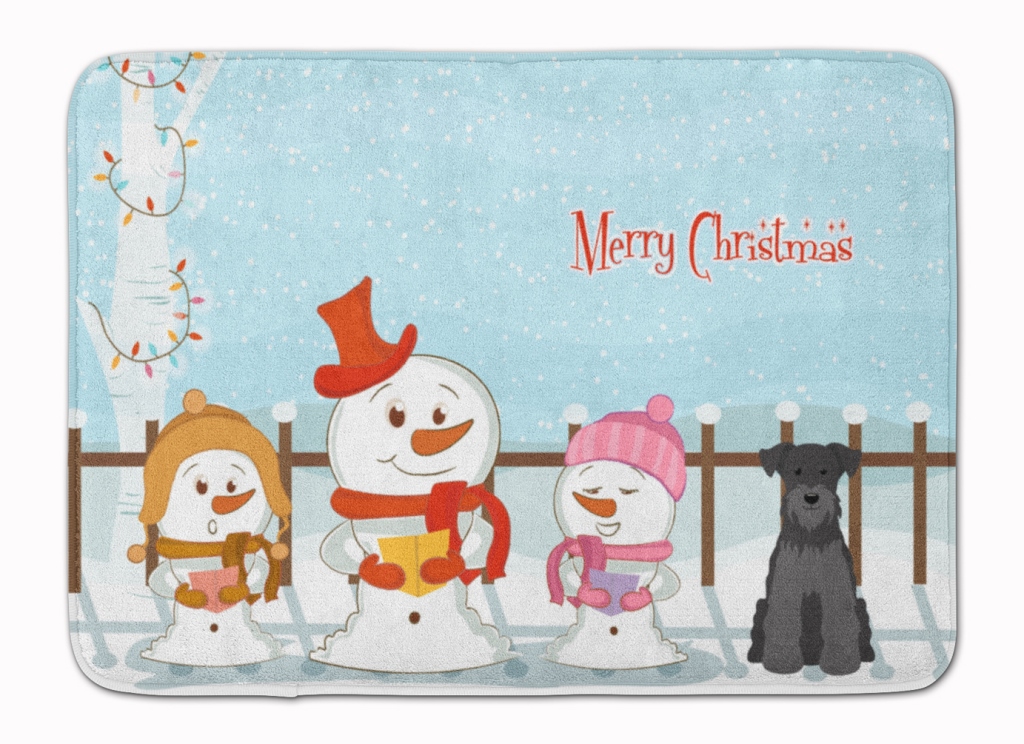 BB2382RUG Christmas Miniature Schanuzer Black Machine Washable Memory Foam Mat