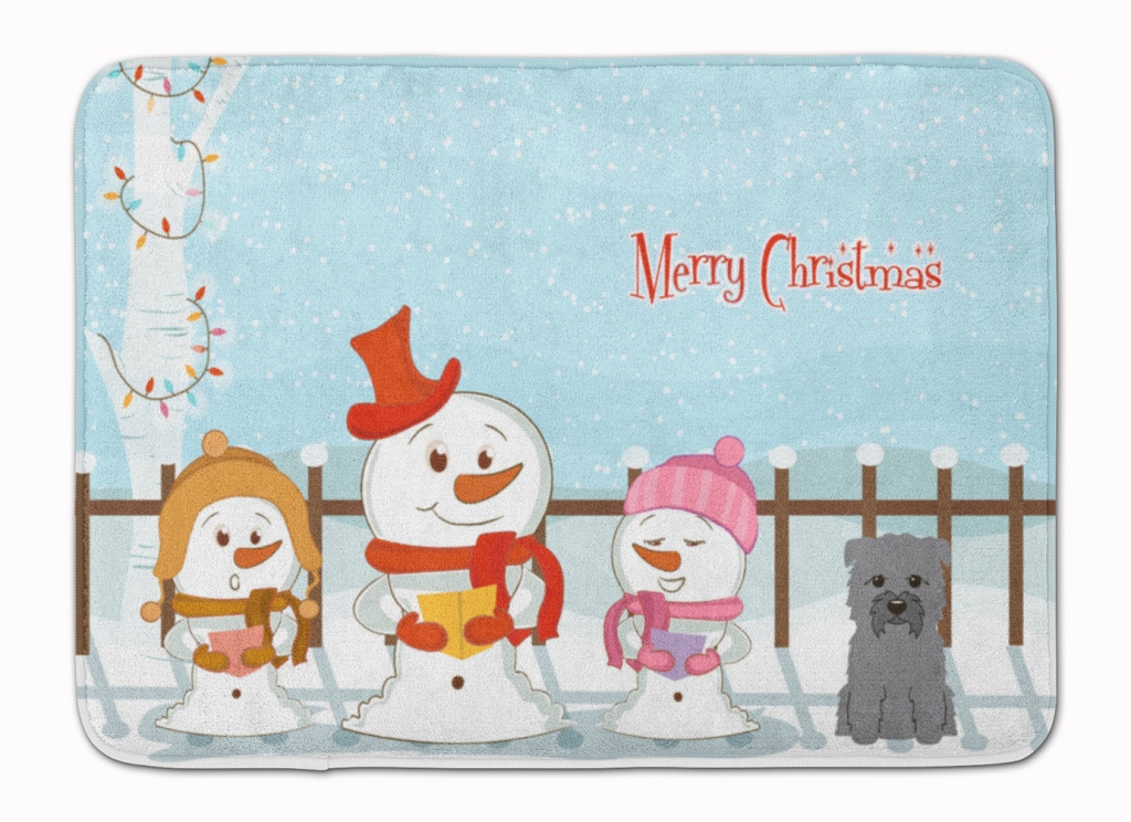 Merry Christmas Glen of Imal Grey Machine Washable Memory Foam Mat