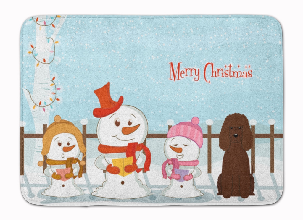 BB2394RUG Merry Christmas Irish Water Spaniel Machine Washable Memory Foam Mat
