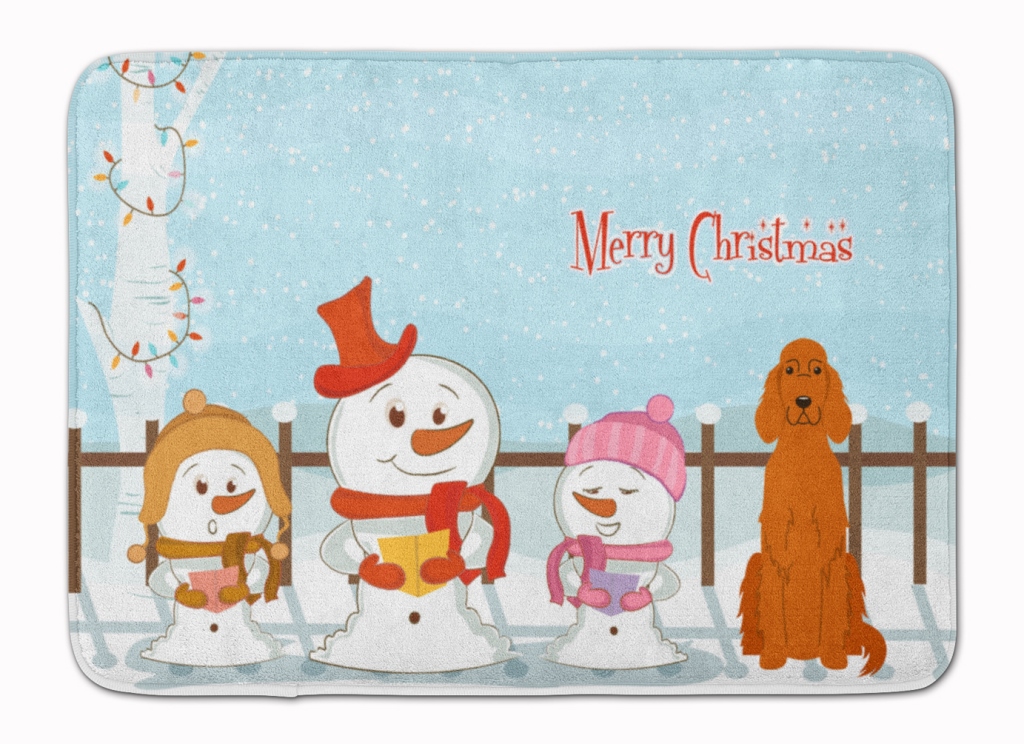 Merry Christmas Carolers Irish Setter Machine Washable Memory Foam Mat