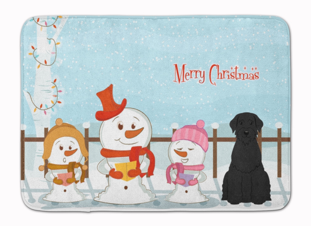 BB2397RUG Merry Christmas Giant Schnauzer Machine Washable Memory Foam Mat