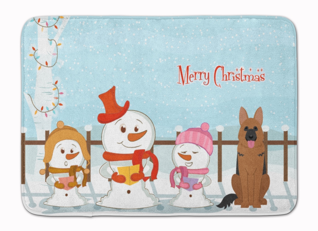 BB2398RUG Merry Christmas German Shepherd Machine Washable Memory Foam Mat