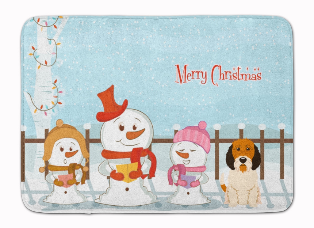 Christmas Petit Basset Griffon Veenden Machine Washable Memory Foam Mat