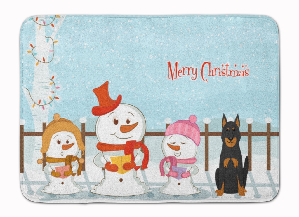 BB2411RUG Merry Christmas Beauce Shepherd Dog Machine Washable Memory Foam Mat