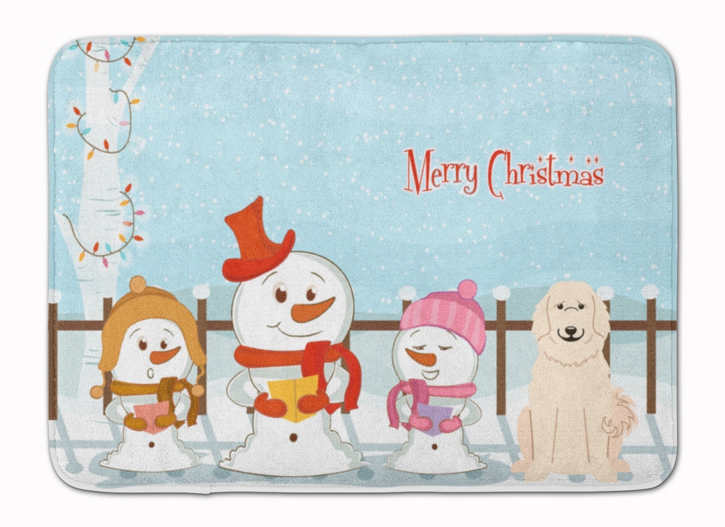 Merry Christmas Carolers Great Pyrenese Machine Washable Memory Foam Mat
