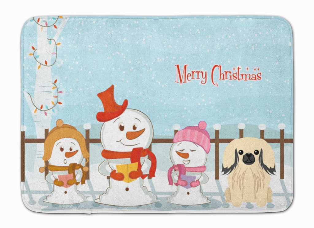 BB2437RUG Merry Christmas Pekingnese Cream Machine Washable Memory Foam Mat