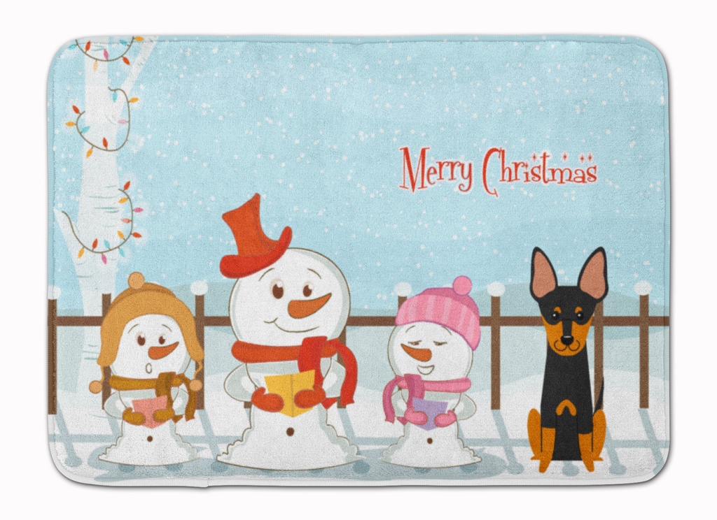 Merry Christmas English Toy Terrier Machine Washable Memory Foam Mat