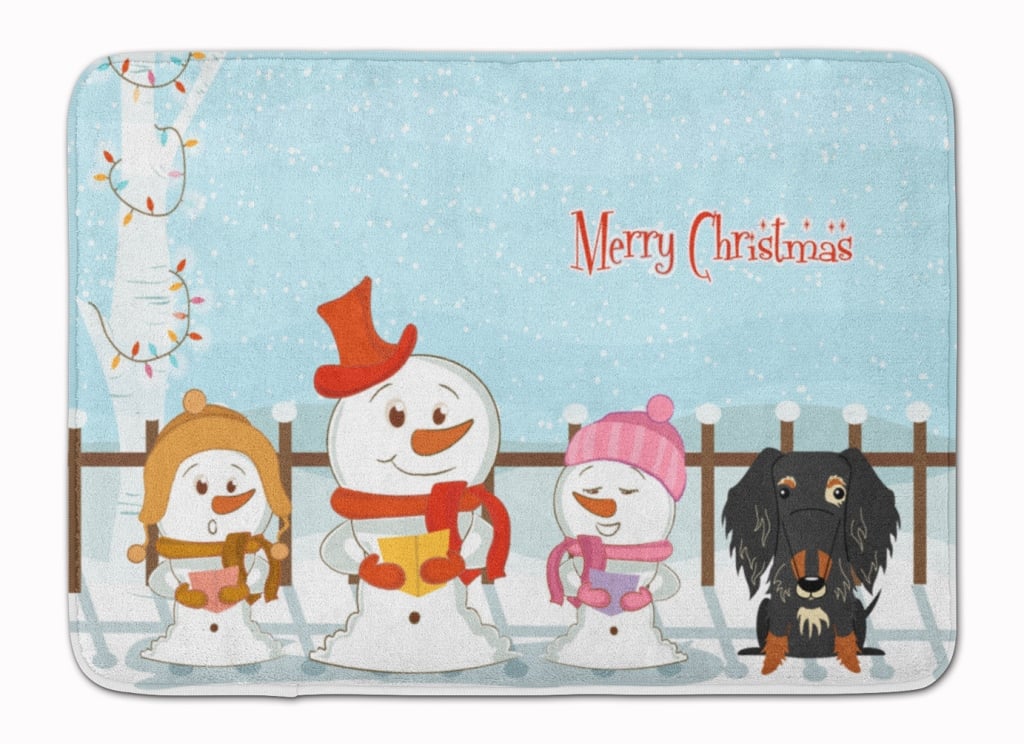 Christmas Wire Haired Dachshund Dapple Machine Washable Memory Foam Mat