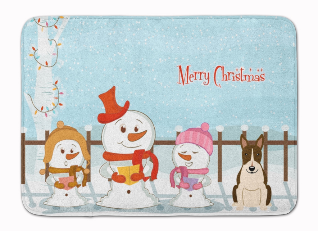 BB2467RUG Christmas Bull Terrier Dark Brindle Machine Washable Memory Foam Mat