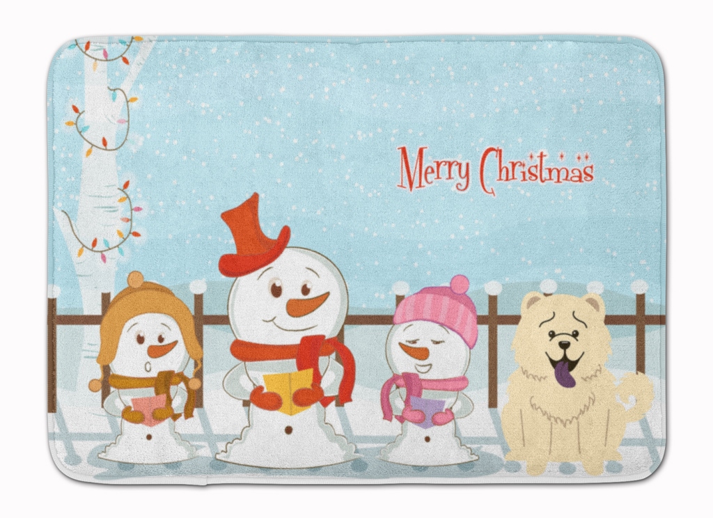 BB2471RUG Merry Christmas Chow Chow White Machine Washable Memory Foam Mat