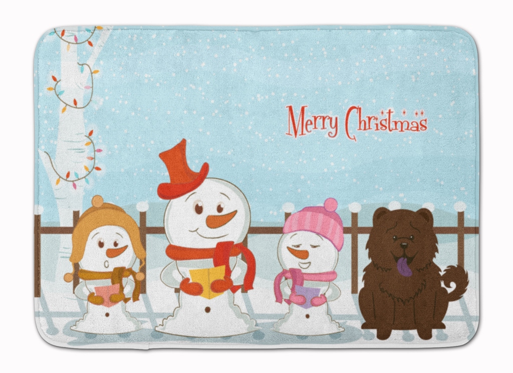 BB2472RUG Merry Christmas Chow Chow Chocolate Machine Washable Memory Foam Mat