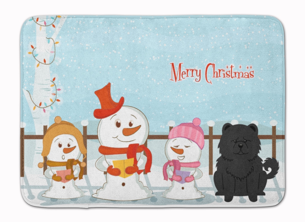 BB2474RUG Merry Christmas Chow Chow Black Machine Washable Memory Foam Mat