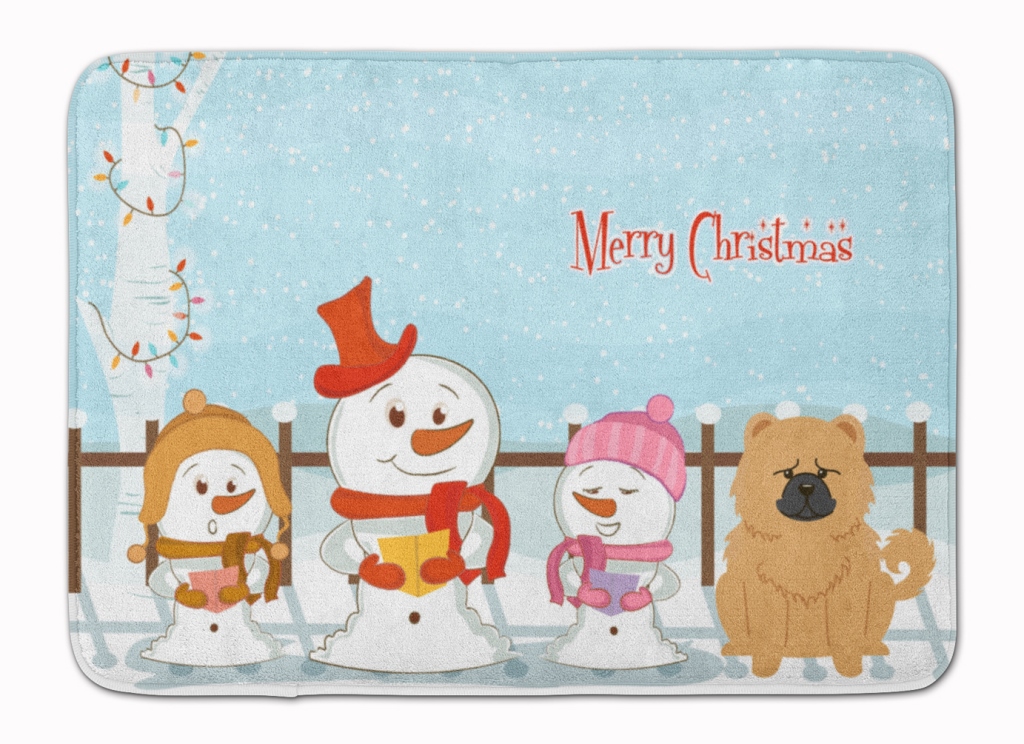 BB2475RUG Merry Christmas Chow Chow Cream Machine Washable Memory Foam Mat