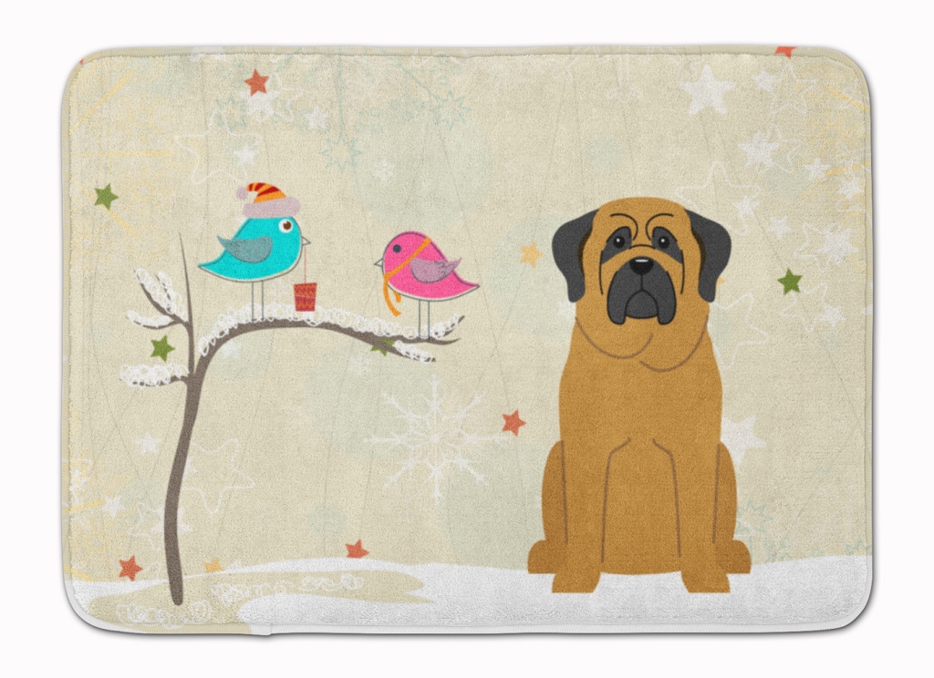 BB2490RUG Christmas Presents Friends Mastiff Machine Washable Memory Foam Mat