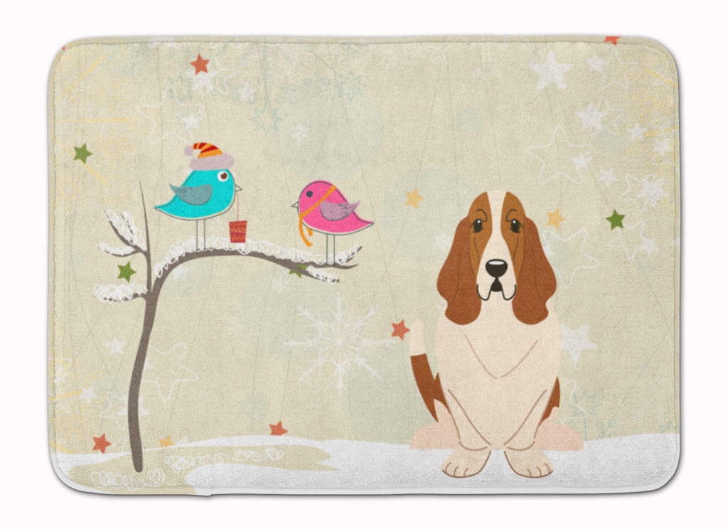 Christmas Presents Friends Basset Hound Machine Washable Memory Foam Mat