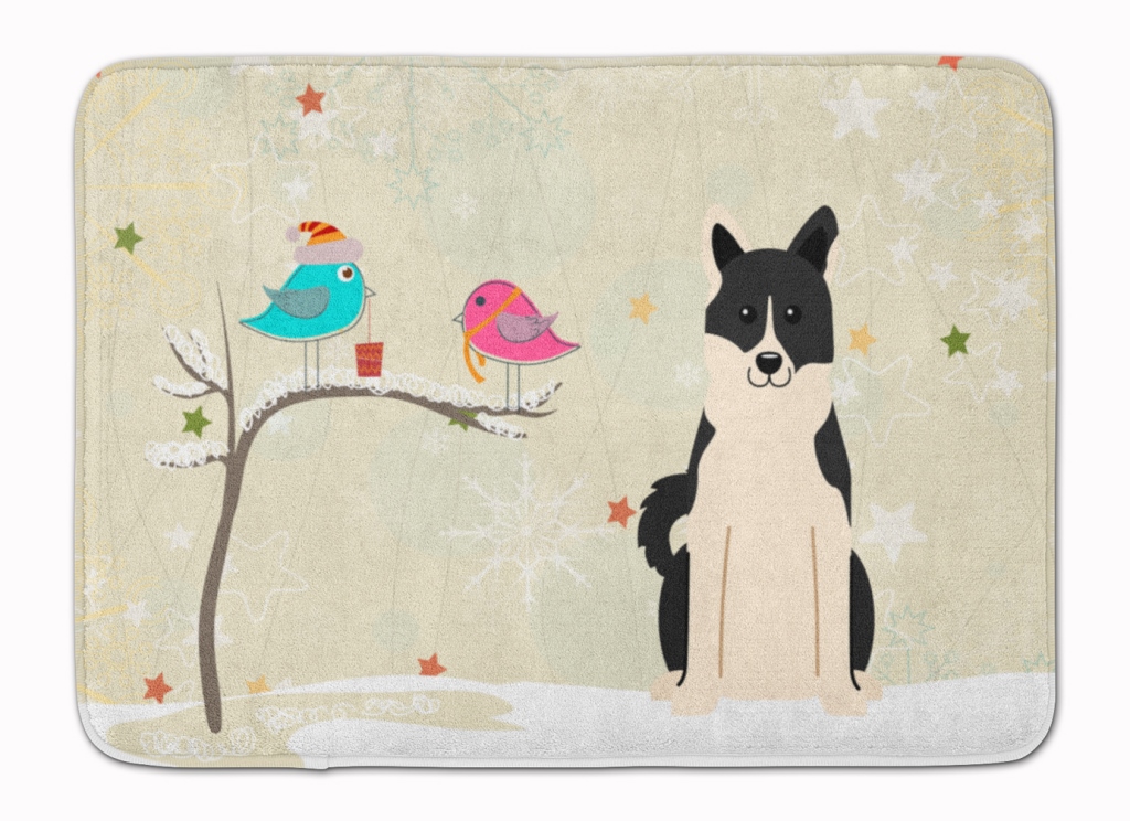 Christmas Russo-European Laika Spitz Machine Washable Memory Foam Mat
