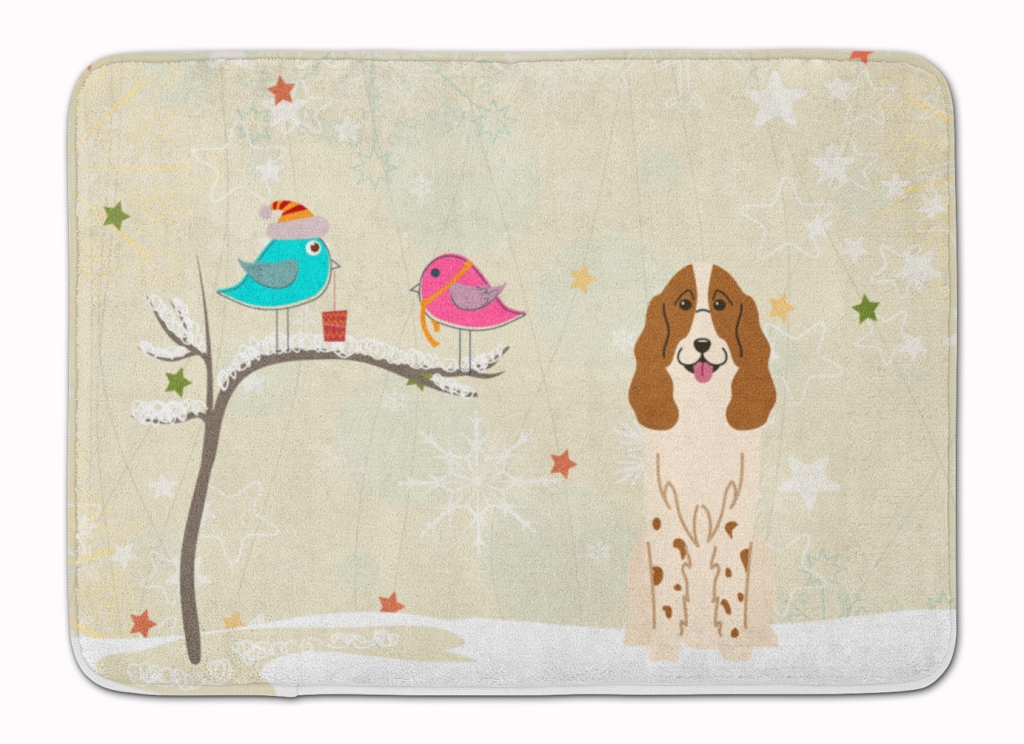 BB2503RUG Christmas Presents Russian Spaniel Machine Washable Memory Foam Mat