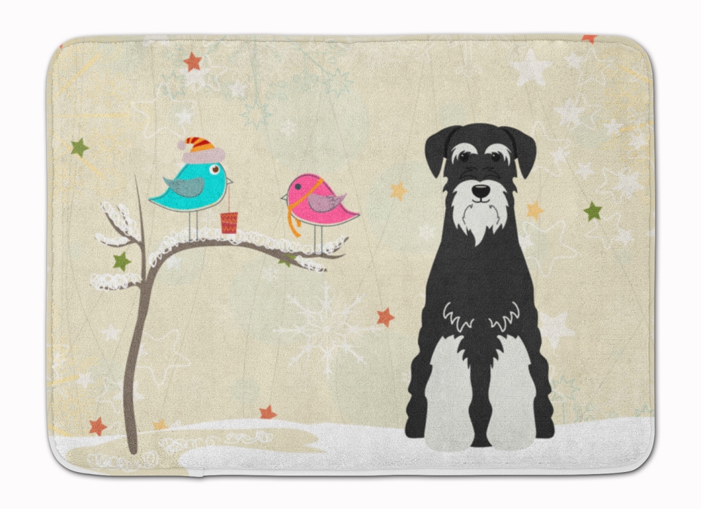 BB2505RUG Christmas Schnauzer Salt & Pepper Machine Washable Memory Foam Mat