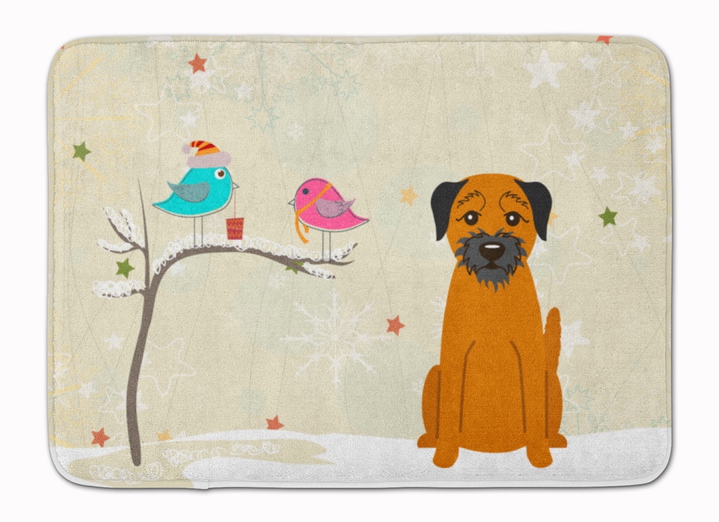 Christmas Presents Border Terrier Machine Washable Memory Foam Mat