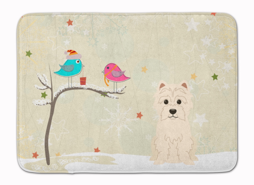 Christmas Presents Friends Westie Machine Washable Memory Foam Mat