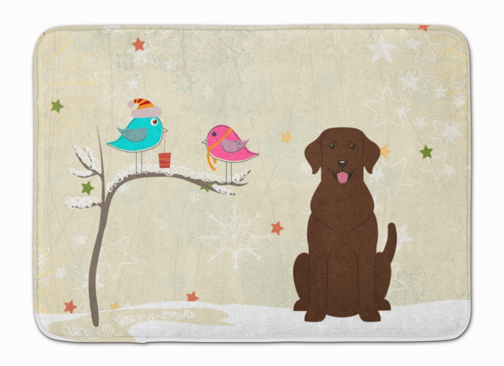BB2528RUG Christmas Presents Chocolate Labrador Machine Washable Memory Foam Mat