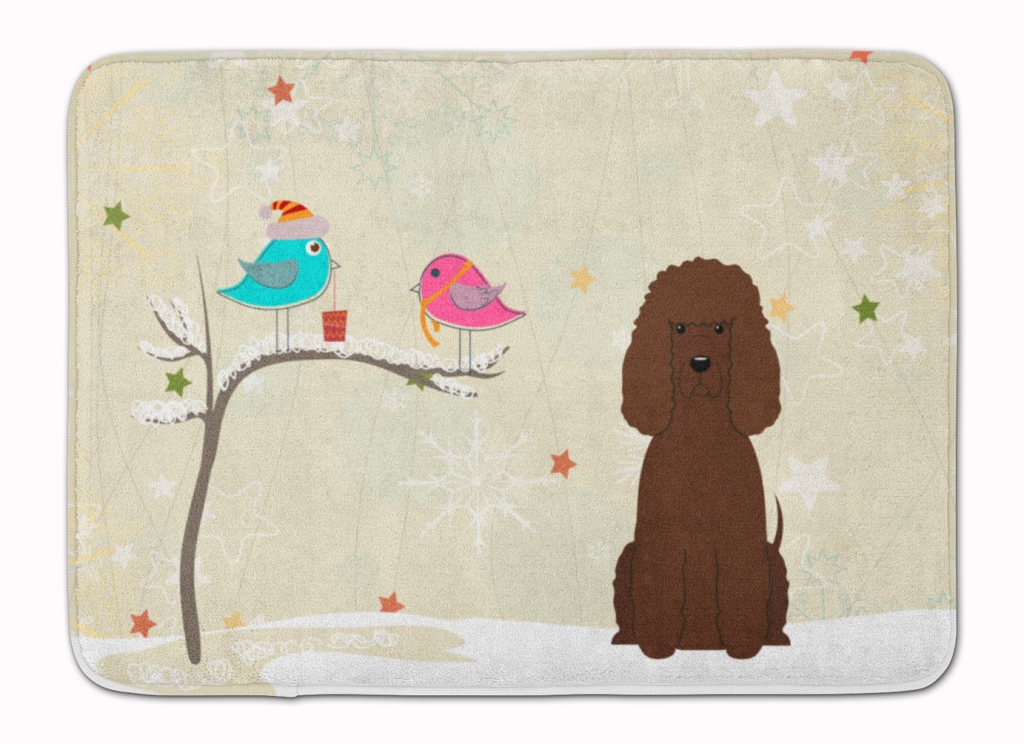 BB2535RUG Christmas Presents Irish Water Spaniel Machine Washable Memory Foam Mat