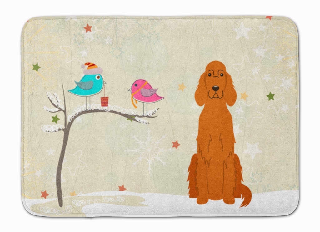 Christmas Presents Friends Irish Setter Machine Washable Memory Foam Mat