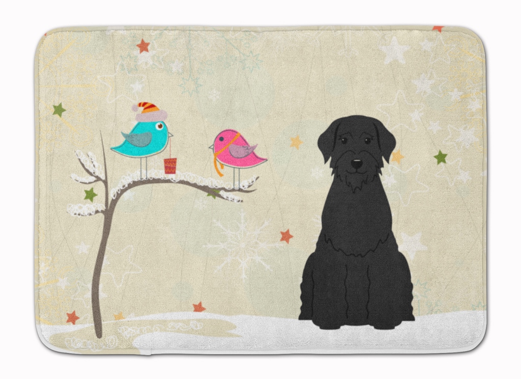 BB2538RUG Christmas Presents Giant Schnauzer Machine Washable Memory Foam Mat