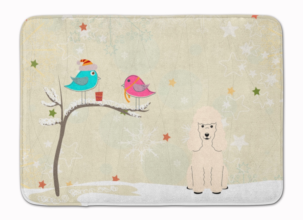 Picture of Carolines Treasures BB2542RUG Christmas Presents Friends Poodle White Machine Washable Memory Foam Mat
