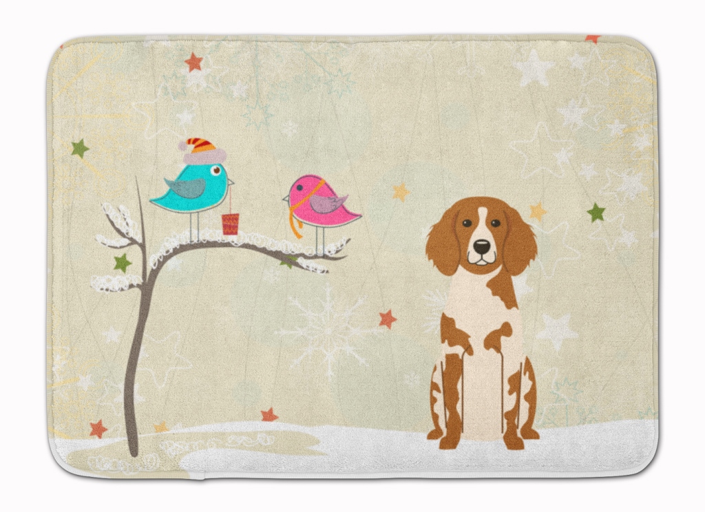 BB2544RUG Christmas Presents Brittany Spaniel Machine Washable Memory Foam Mat