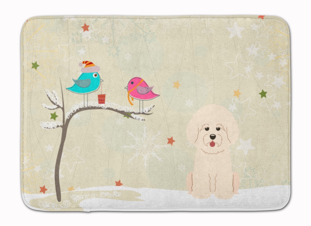 Christmas Presents Friends Bichon Frise Machine Washable Memory Foam Mat