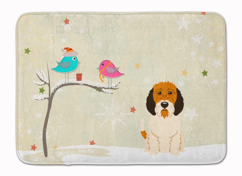 Picture of Carolines Treasures BB2551RUG Christmas Petit Basset Griffon Veenden Machine Washable Memory Foam Mat