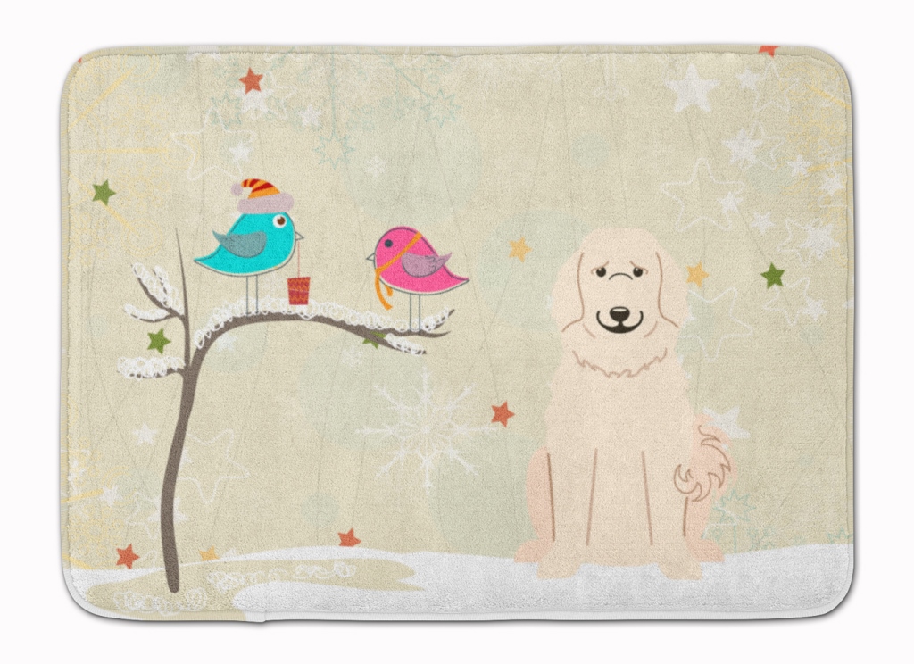 BB2555RUG Christmas Presents Great Pyrenese Machine Washable Memory Foam Mat