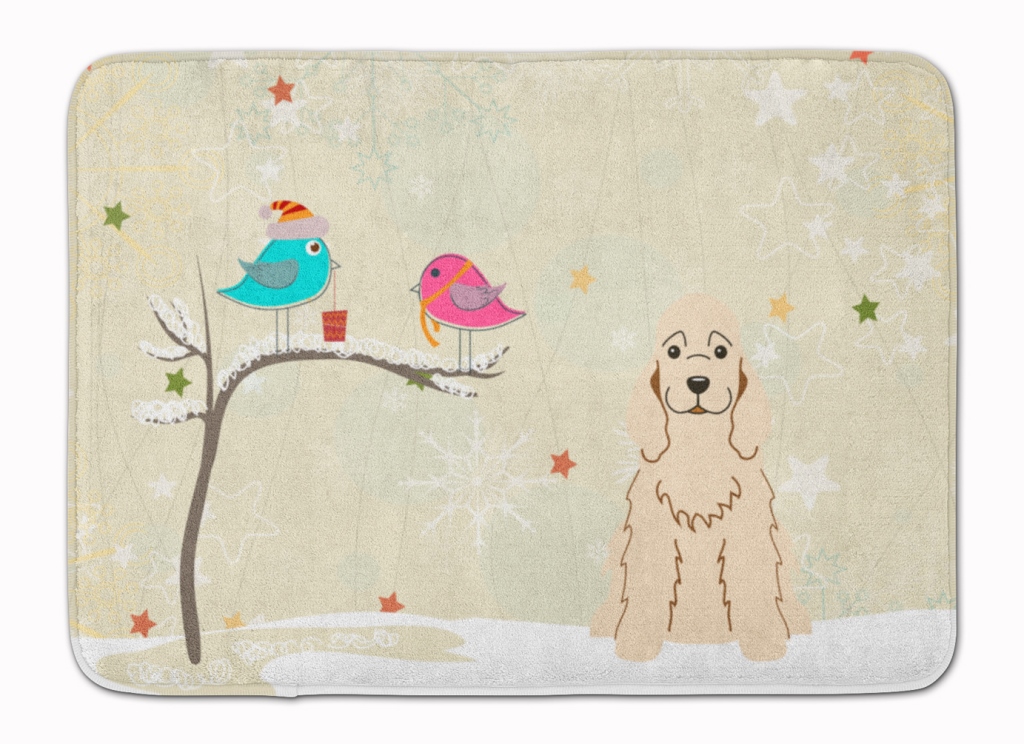 BB2566RUG Christmas Presents Cocker Spaniel Buff Machine Washable Memory Foam Mat