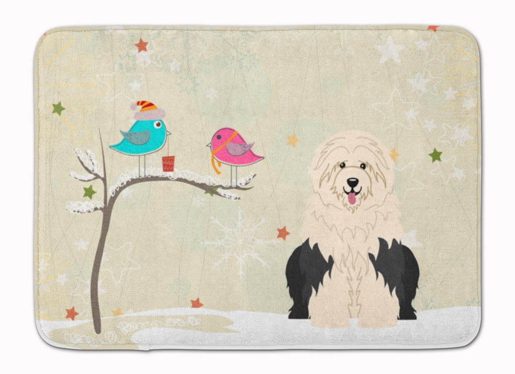 BB2568RUG Christmas Presents Old English Sheepdog Machine Washable Memory Foam Mat